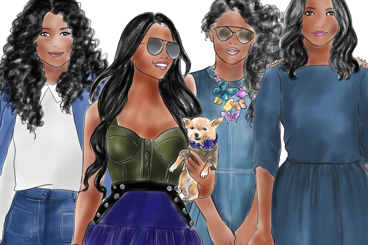 Girls in Denim - Dark Skin, a Person Illustration by Parinaz Wadia Design (Photo 3 of 4)