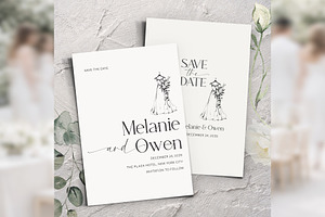 Modern Minimal Save Date Canva bd010, an Invitation Template by TyphoonStudio