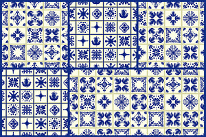 Azulejos Seamless Pattern Set