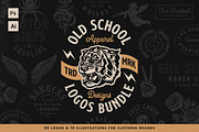 Old School Apparel Designs bundle, a Branding & Logo Template by Davide Bassu (Thumbnail 1 of 15)