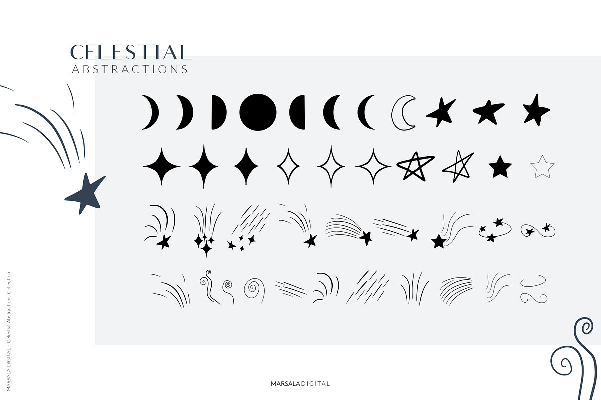 Celestial Abstract Set, Zodiac Stars, a Decorative Illustration by Kaya Fonts (Photo 8 of 11)