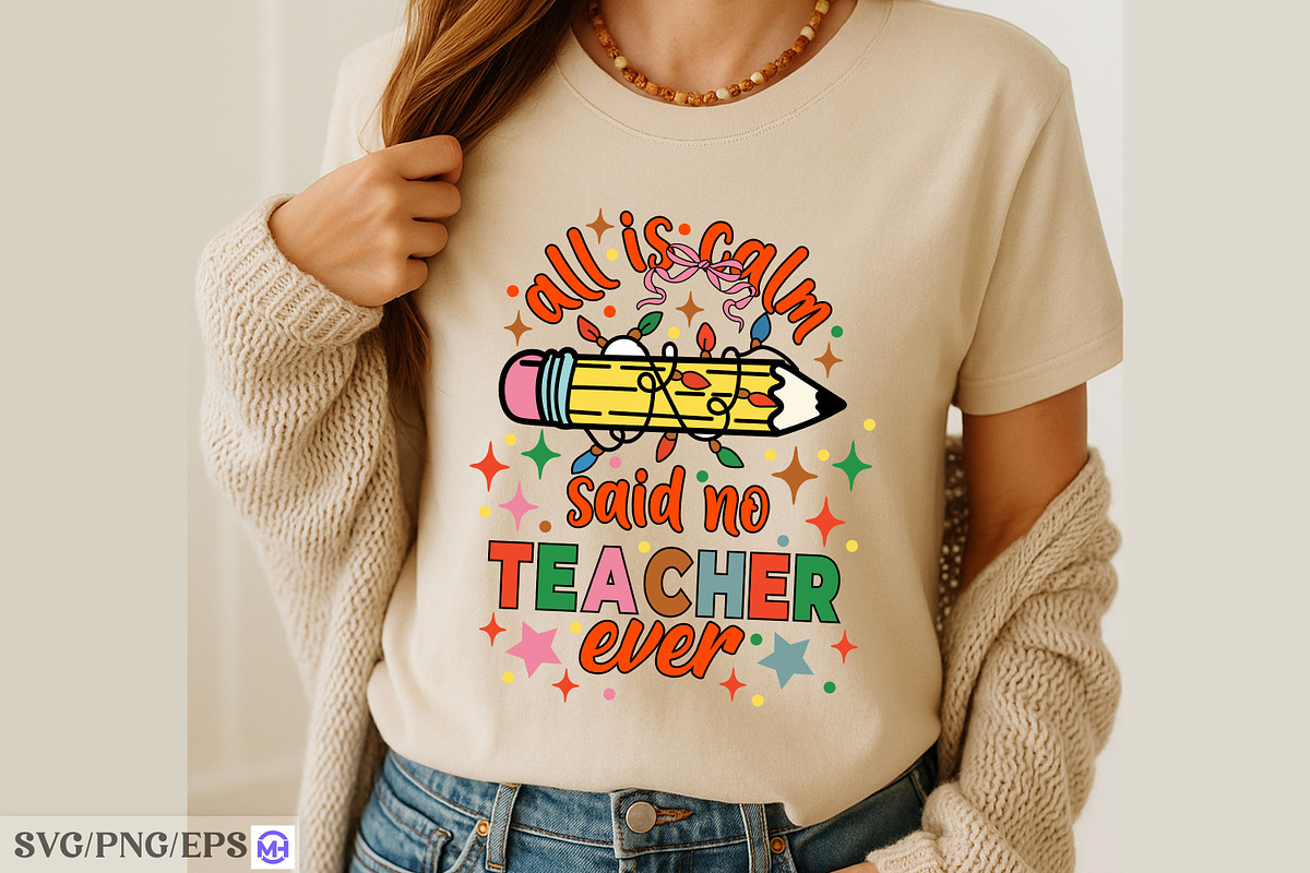 Christmas Teacher Funny Quote SVG PN, a Graphic by mh_arif (Photo 4 of 4)