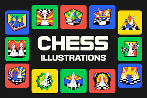 75 Chess Flat Illustrations, a Sport Illustration by Brickclay