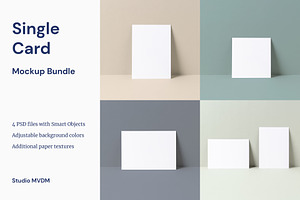 Single Card Mockup Bundle, a Print Template by Studio MVDM