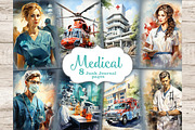 Medical Junk Journal Pages | Nurse, a Work Illustration by GlamArtZhanna (Thumbnail 1 of 9)