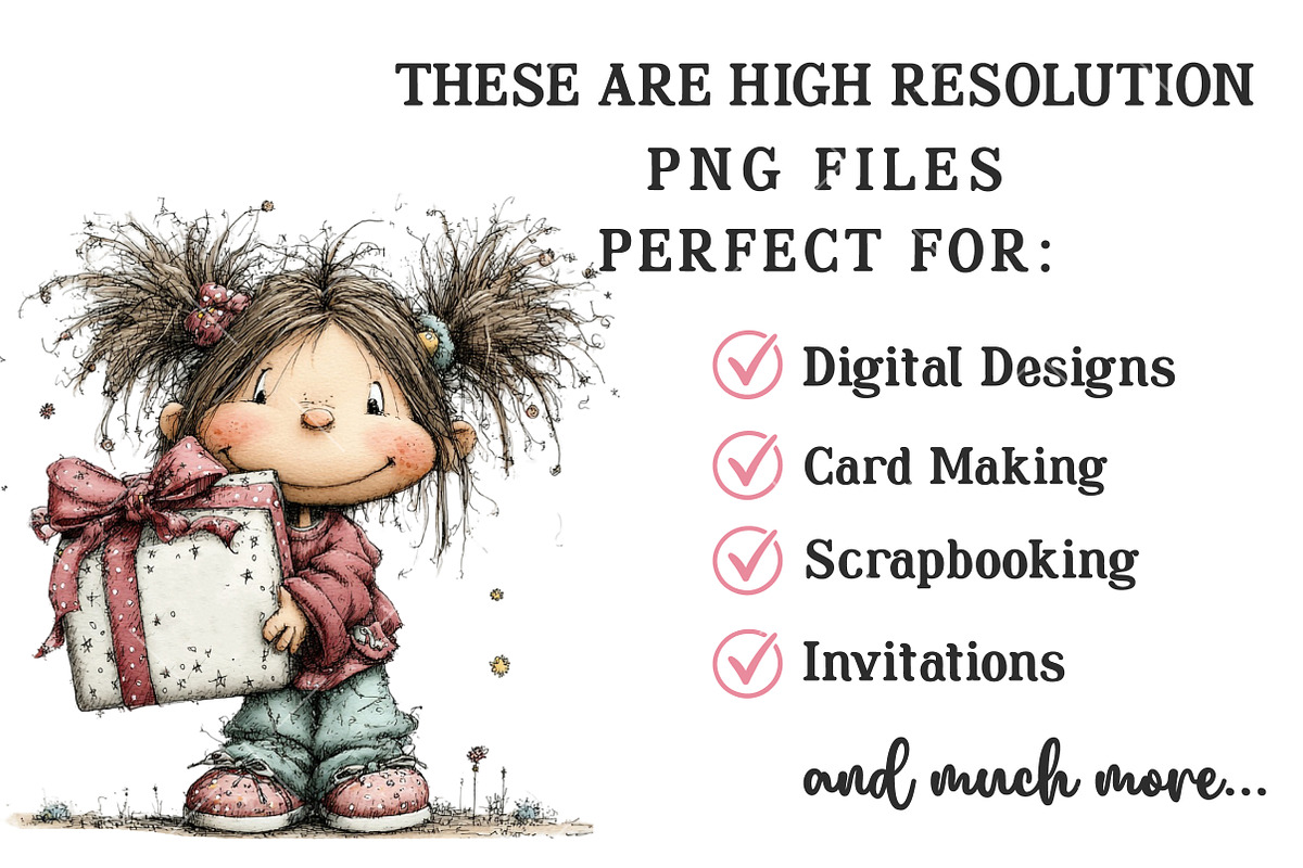 Whimsical Birthday Girl Clipart, an Illustration by OK Design (Photo 4 of 6)