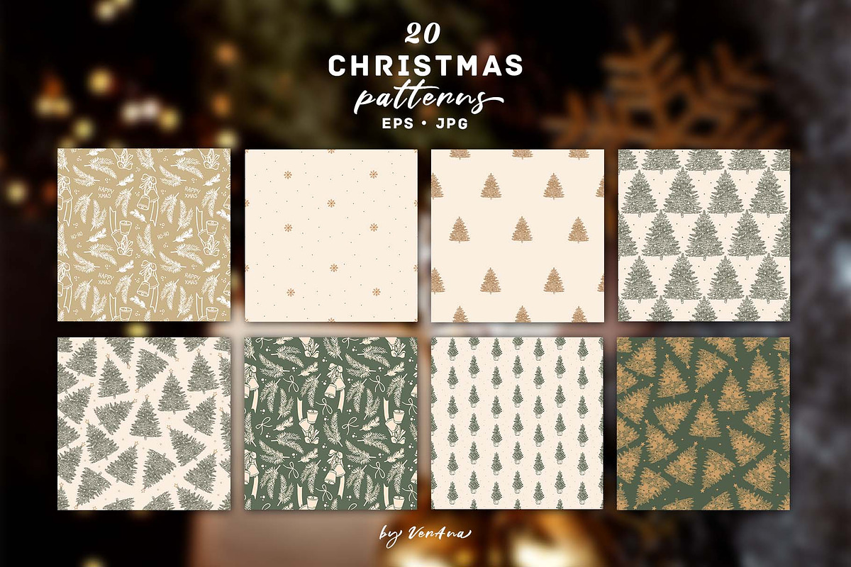 Vintage Christmas Vector Retro Set, a Seasonal Illustration by VerAna (Photo 8 of 18)