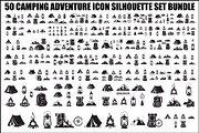 Camping Adventure Silhouette Icon, an Illustration by Artivon (Thumbnail 1 of 51)