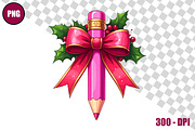 Pencil with Bow Clipart Bundle Files, a Decorative Illustration by taramija (Thumbnail 8 of 26)
