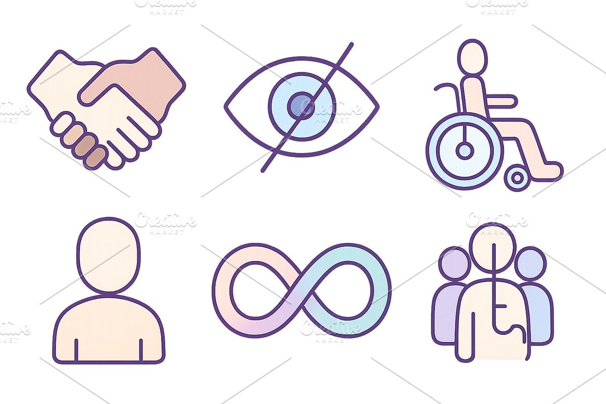 Symbols representing inclusivity, an Education Illustration by ZinetroN