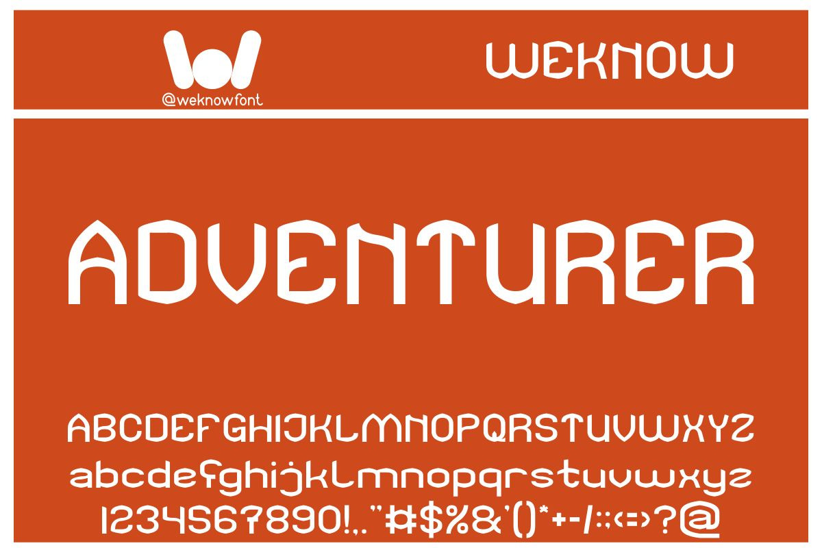 Adventurer font, a Font by weknow (Photo 1 of 8)