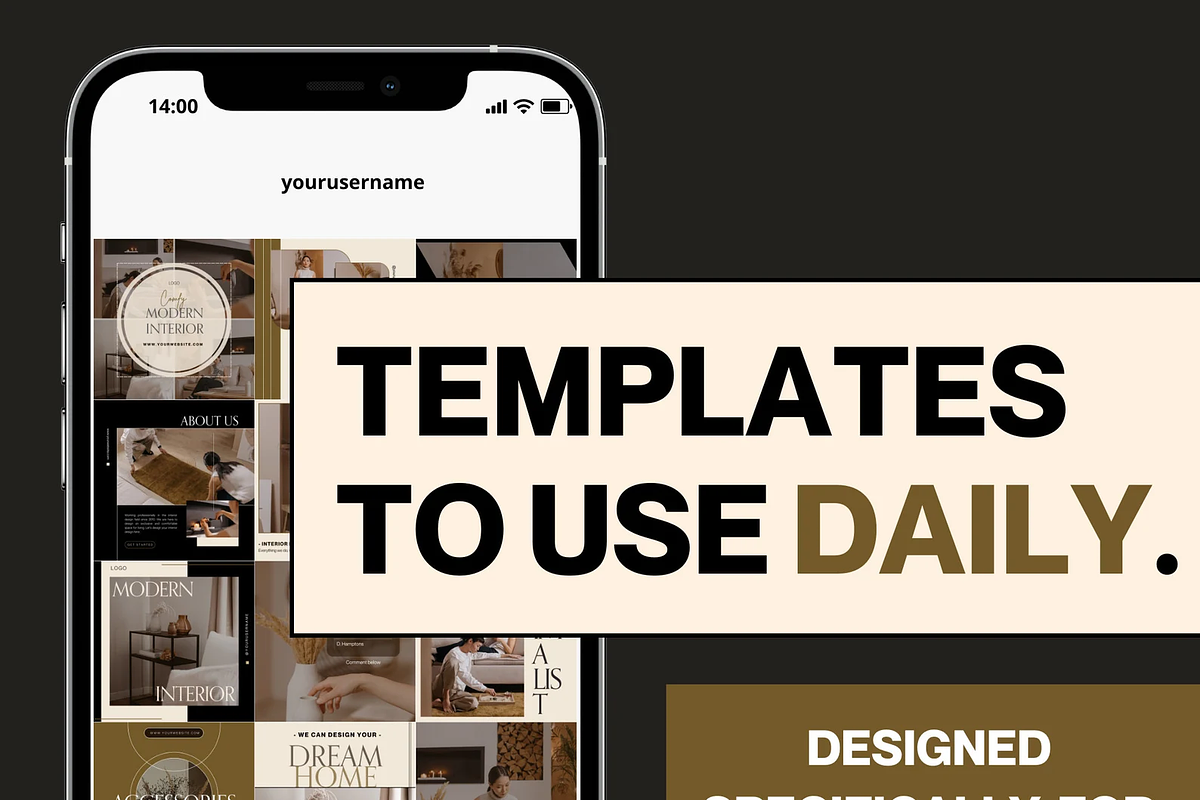 36 Interior Design Instagram Posts, a Social Media Template by The Lone Crowd (Photo 7 of 9)