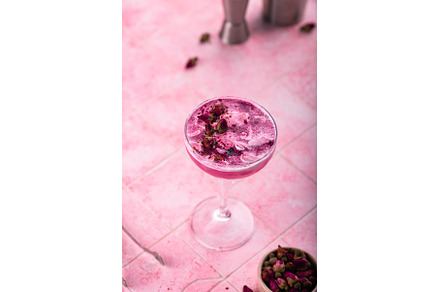 Summer pink cocktail with rose, a Food & Drink Photo by Yulia Furman