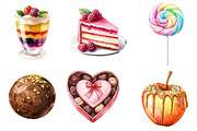 Watercolor Sweets Clipart, an Illustration by Watercolor design (Thumbnail 3 of 5)