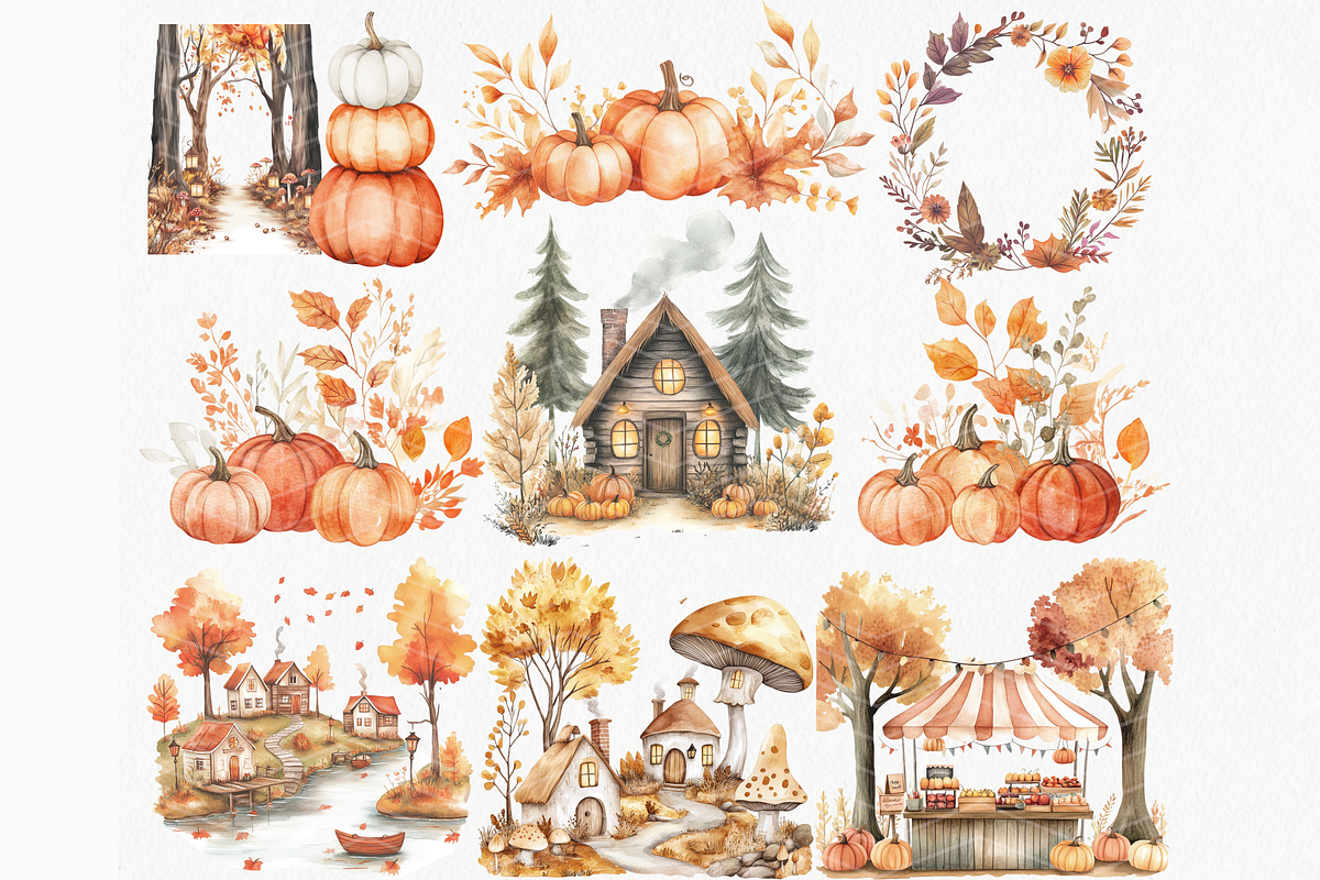 Whimsical Woodland Clipart Fall, an Animal Illustration by ClipArtCharm (Photo 4 of 6)