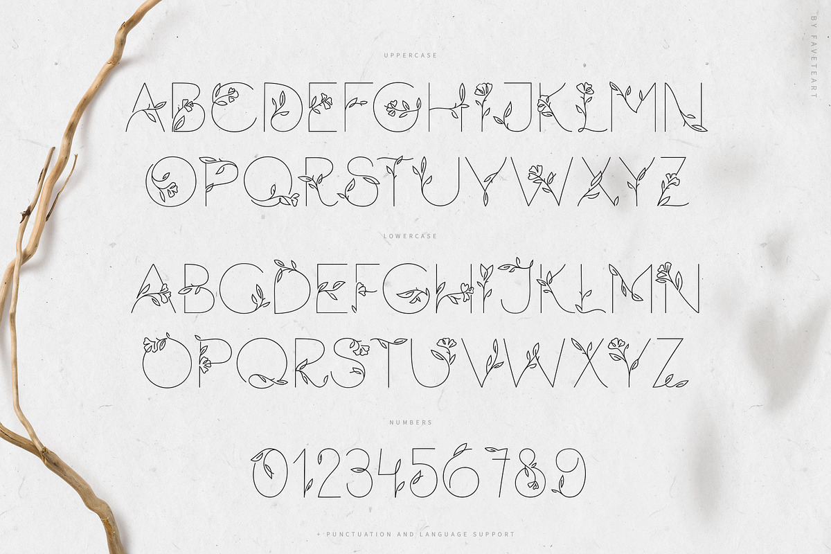 Florium - floral logo font, a Sans Serif Font by Favete Art (Photo 4 of 21)