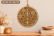 Christmas Tree Ornament Laser Cut, a Seasonal Illustration by CraftArtStudio (Thumbnail 1 of 3)