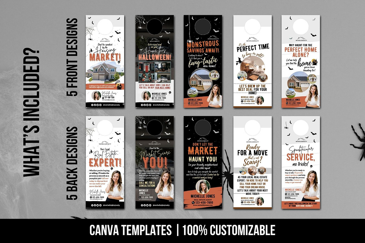 Real Estate Halloween Door Hanger preview 2