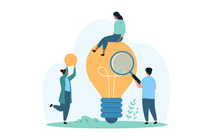 Creative science idea search, tiny, a Person Illustration by Flashvector