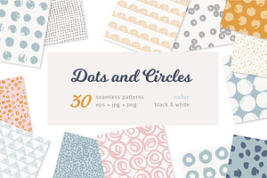 Dots And Circles Seamless Patterns