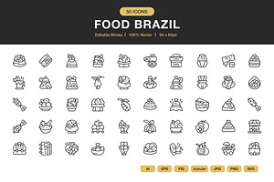 Food Brazil Icons, an Icon by Spacepixel Creative