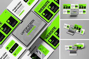 Laptop Screen Website Mockup
