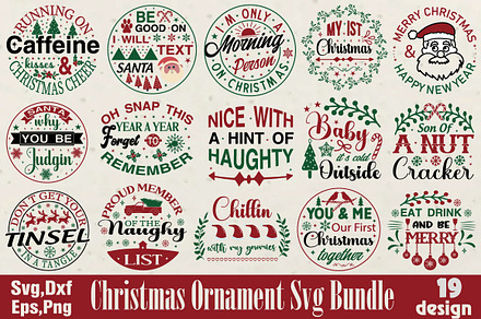 Christmas Ornament Svg Bundle