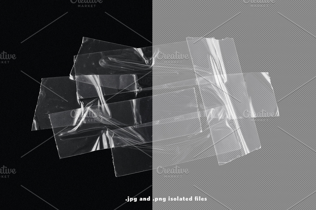 30 Isolated Clear Plastic Tape Piece, an Object Graphic by smishura (Photo 3 of 5)