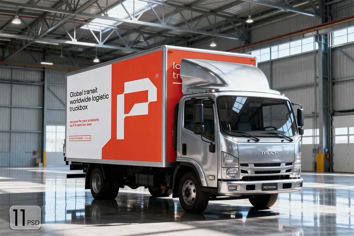 Box Truck Branding Mockup, an Advertising Mockup by RamStudio2 (Photo 1 of 15)