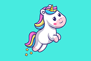 Cute Unicorn Jumping with Star, an Animal Illustration by Catalyst Labs (Thumbnail 3 of 3)