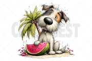 Whimsical Summer Dogs Clipart, an Illustration by Craft Nest (Thumbnail 10 of 12)