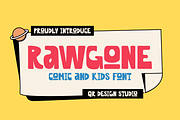 Rawgone - Comic & Kids Font, a Sans Serif Font by QR Design Studio (Thumbnail 1 of 6)