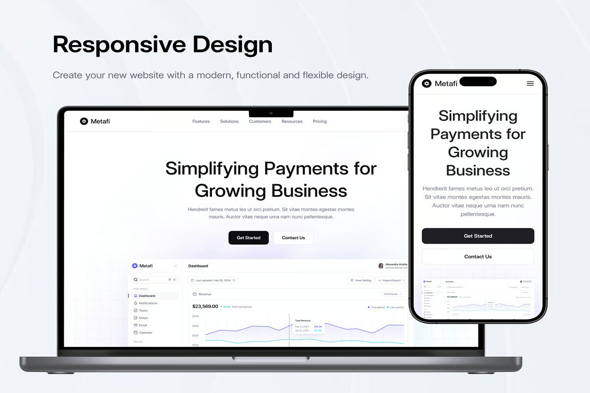 Metafi SaaS Website Template UI Kit, an UI Kit Template by Lumina_ui_ux202 (Photo 4 of 7)