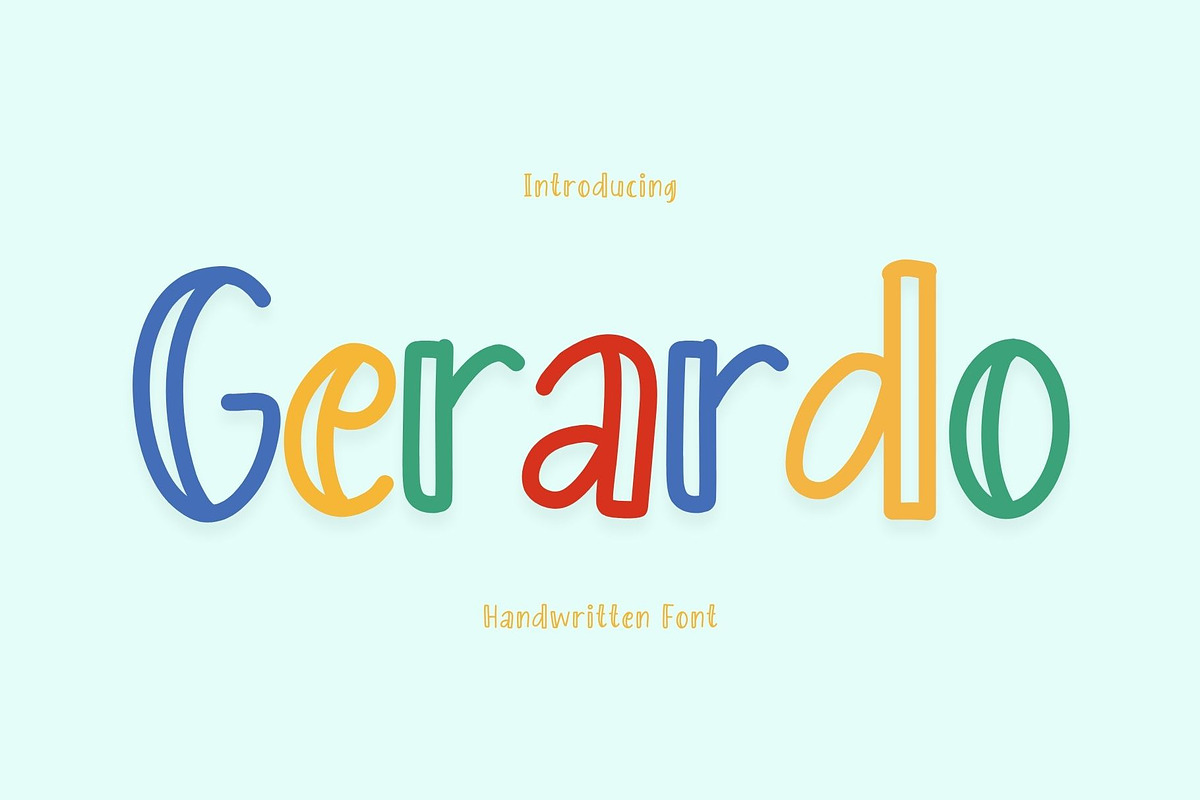 Gerardo is a cute handwritten font, a Handwritten Font by Brown Cupple (Photo 1 of 5)
