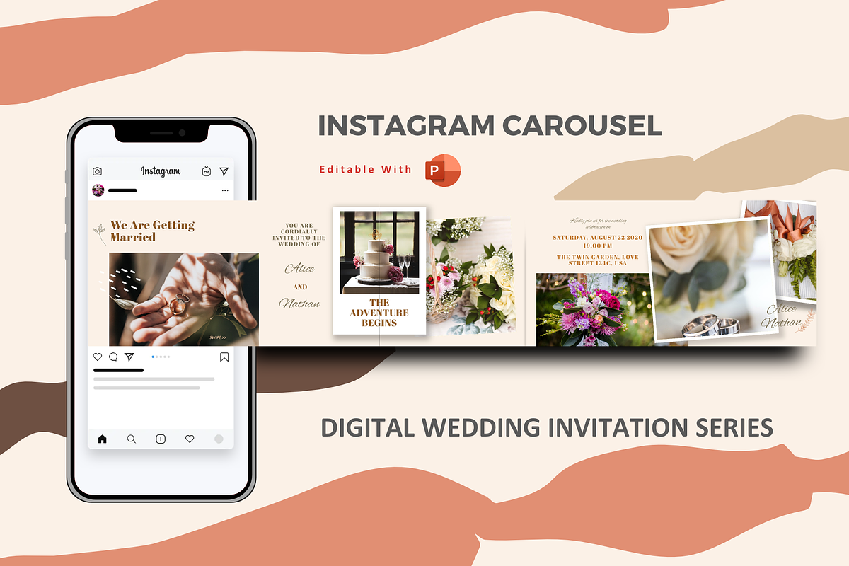 Wedding invitation instagram carouse, a Social Media Template by rivatxfz (Photo 1 of 4)