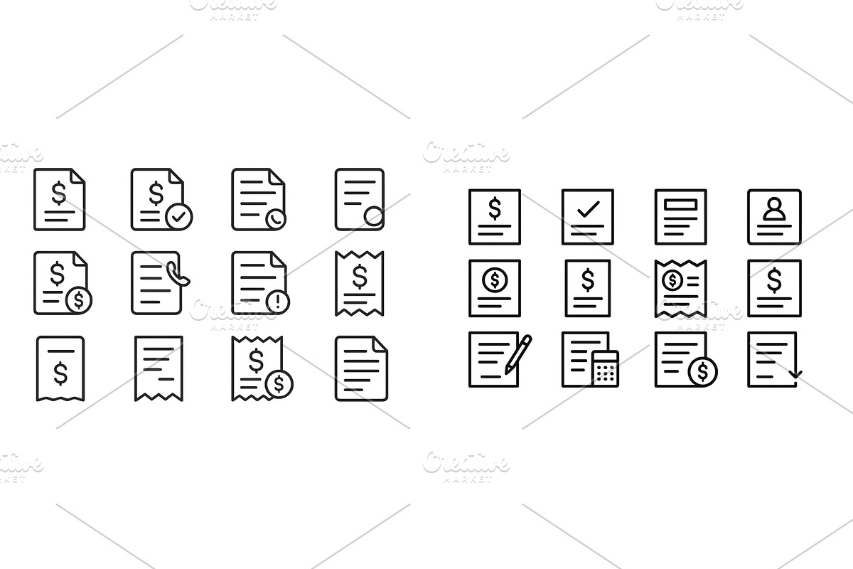 Collection of simple line icons, a Finance Illustration by ZinetroN