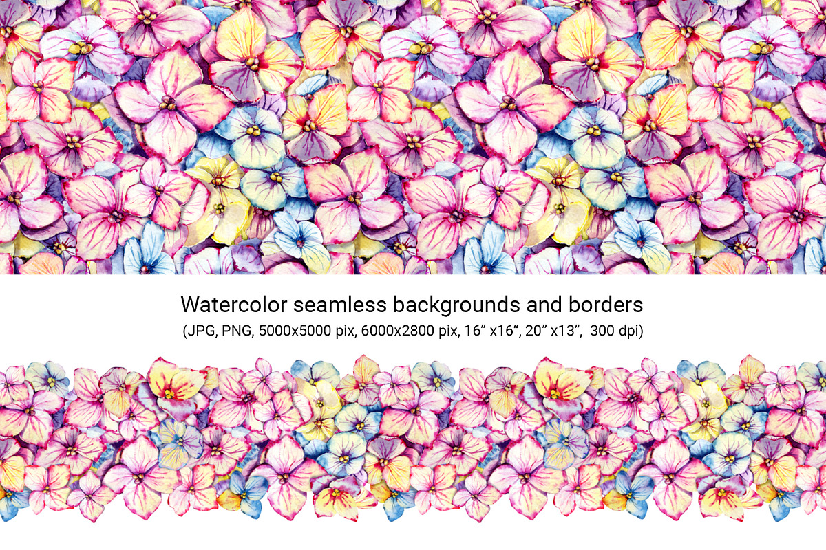 Hydrangea clipart, flower patterns, an Illustration by Artmanata (Photo 7 of 18)