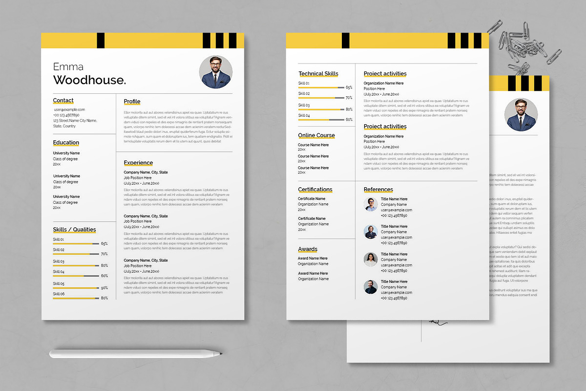 Minimalist Resume Template, a Resume Template by MightyDesign (Photo 1 of 6)