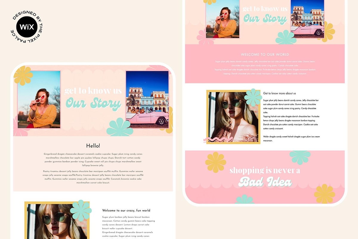Wix Website Template Bright Retro, a Wix Template by The Pixel Palace (Photo 10 of 10)