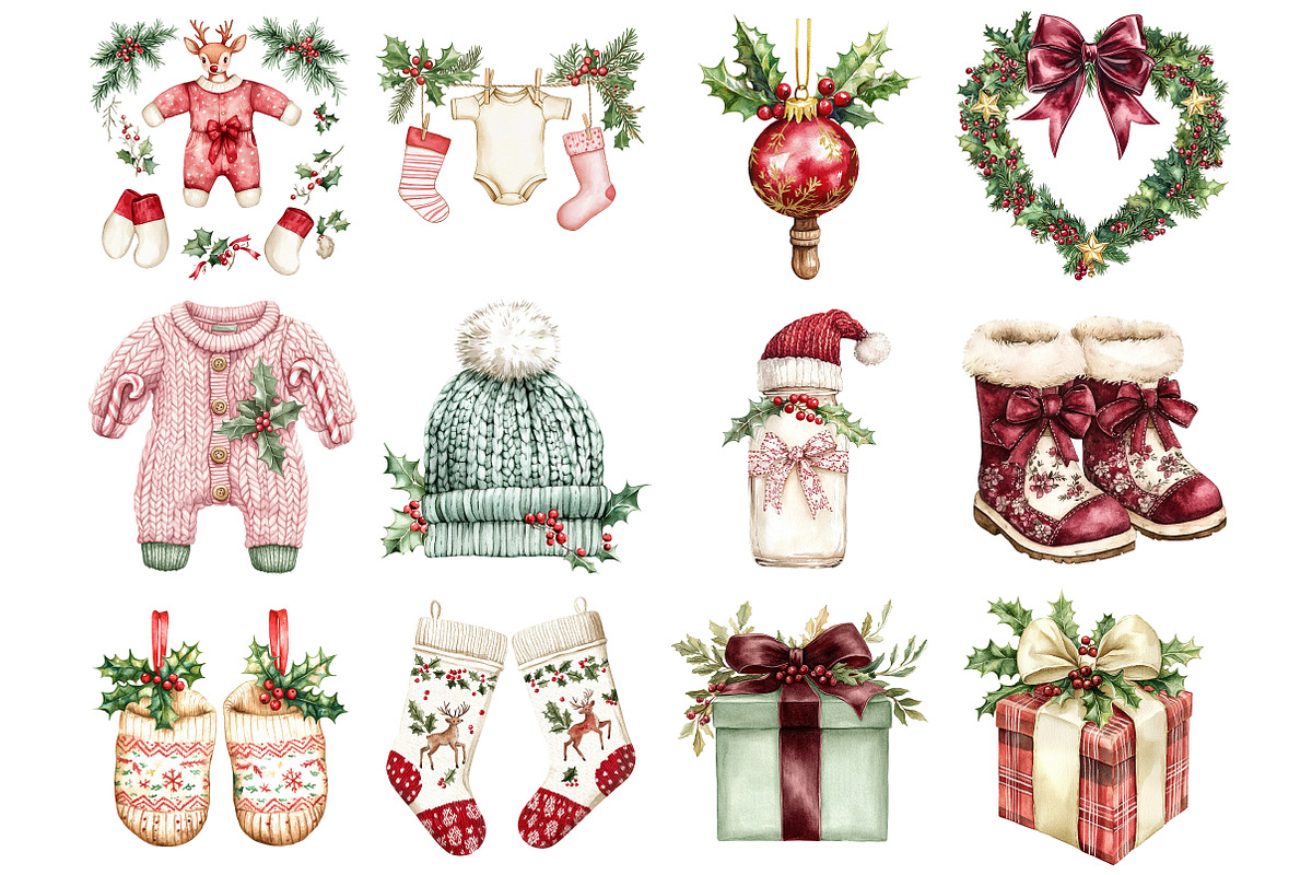 Baby First Christmas Clipart, a Seasonal Illustration by CitraGraphics (Photo 2 of 5)