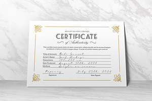 Certificate of Authenticity, a Stationery Template by Aarley Kaiven