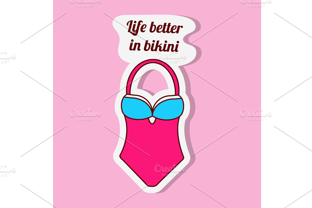 Life better in bikini bright y2k, an Object Illustration by okskukuruza