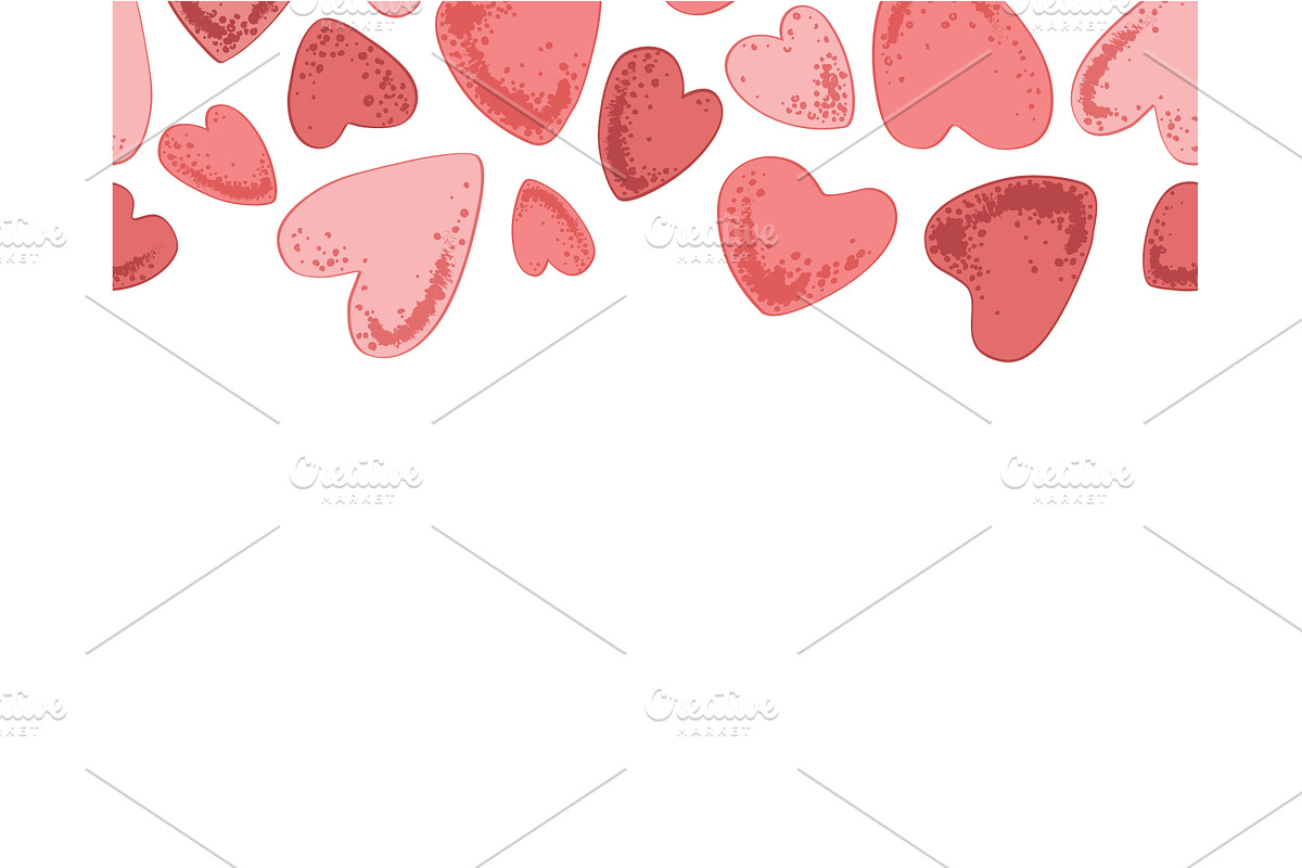 Pink hearts seamless pattern, an Illustration by Toltemara