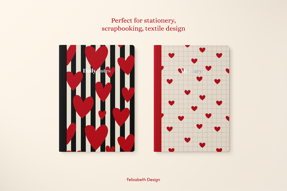 Valentine's Day Pattern Collection, a Pattern Graphic by Felizabeth Design (Photo 6 of 10)