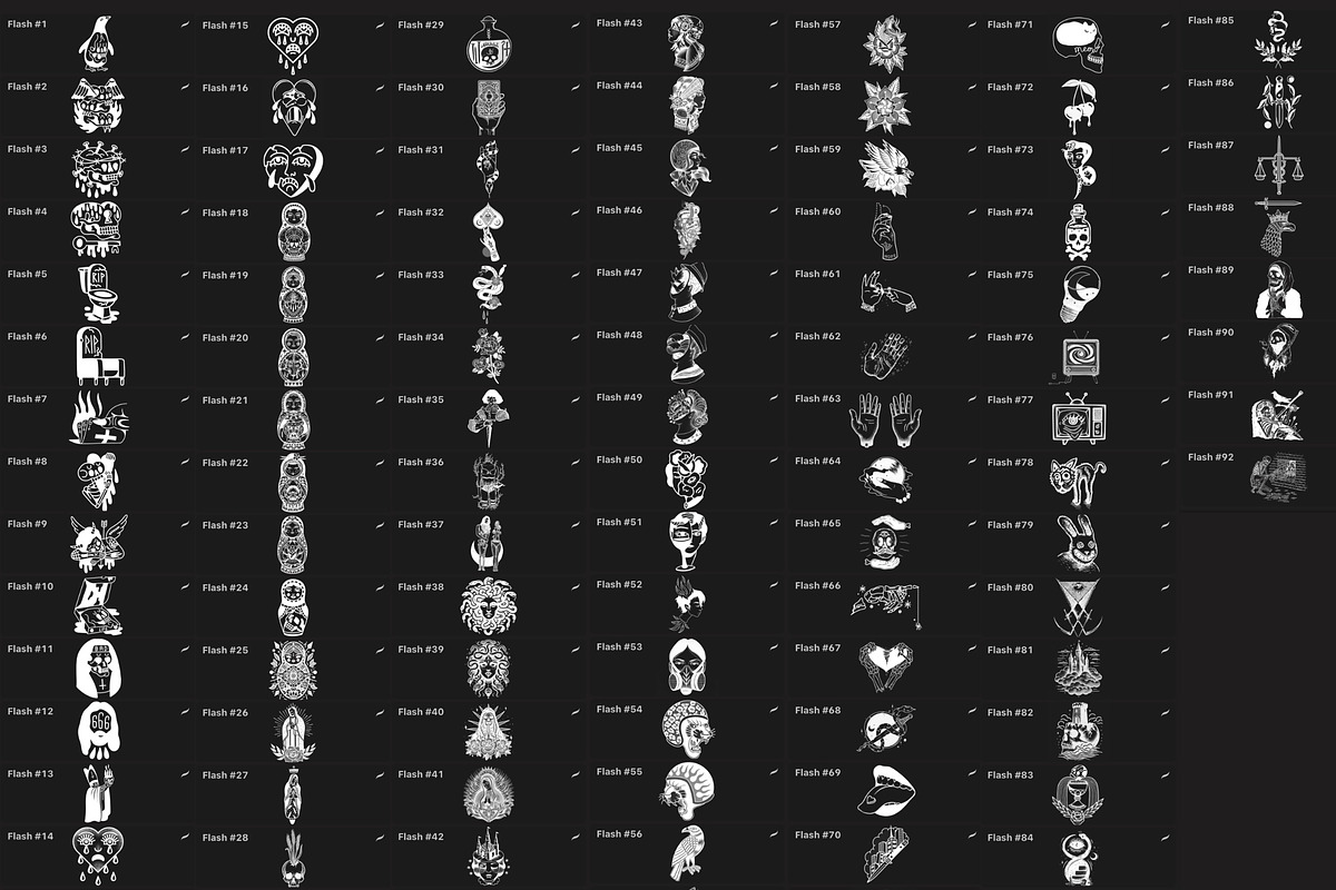 Tattoo Flash Vol. 20 - Stamp Set, a Brush Add-On by LA Studio Sthlm (Photo 6 of 6)