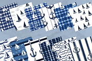 Blue Sailboat Fisherman Pattern, a Pattern Graphic by Paper & Pattern Studio (Thumbnail 2 of 9)