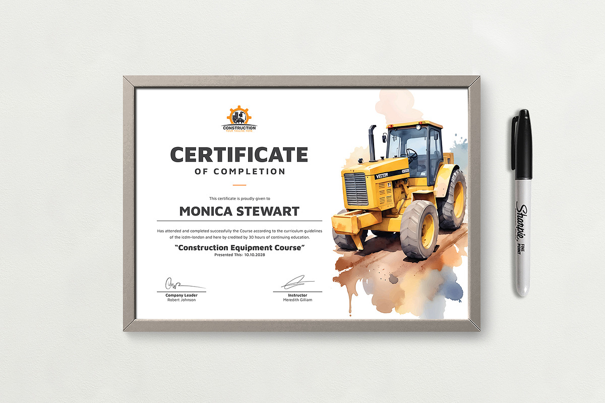 Equipment Operator Certificate, a Stationery Template by DesignDevisers (Photo 5 of 10)
