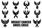 Breast Cancer Angel Eagle SVG, a Seasonal Illustration by balal (Thumbnail 1 of 11)