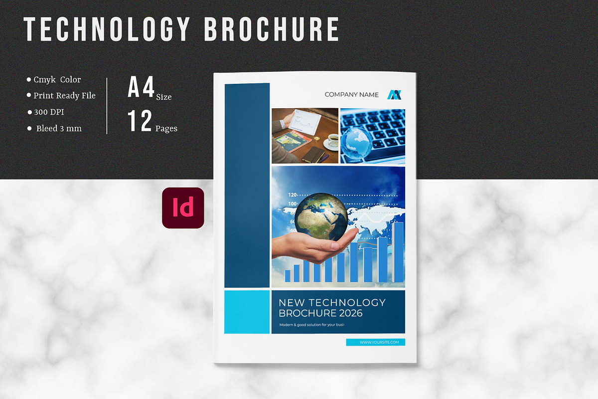 Technology Brochure Template, a Brochure Template by retrographix (Photo 1 of 10)