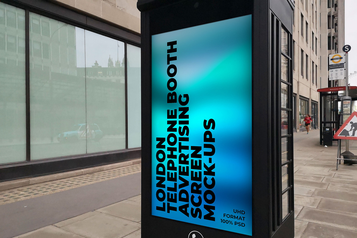 London Tele Booth Citylight Ad 1, an Advertising Mockup by Graphic Shelter